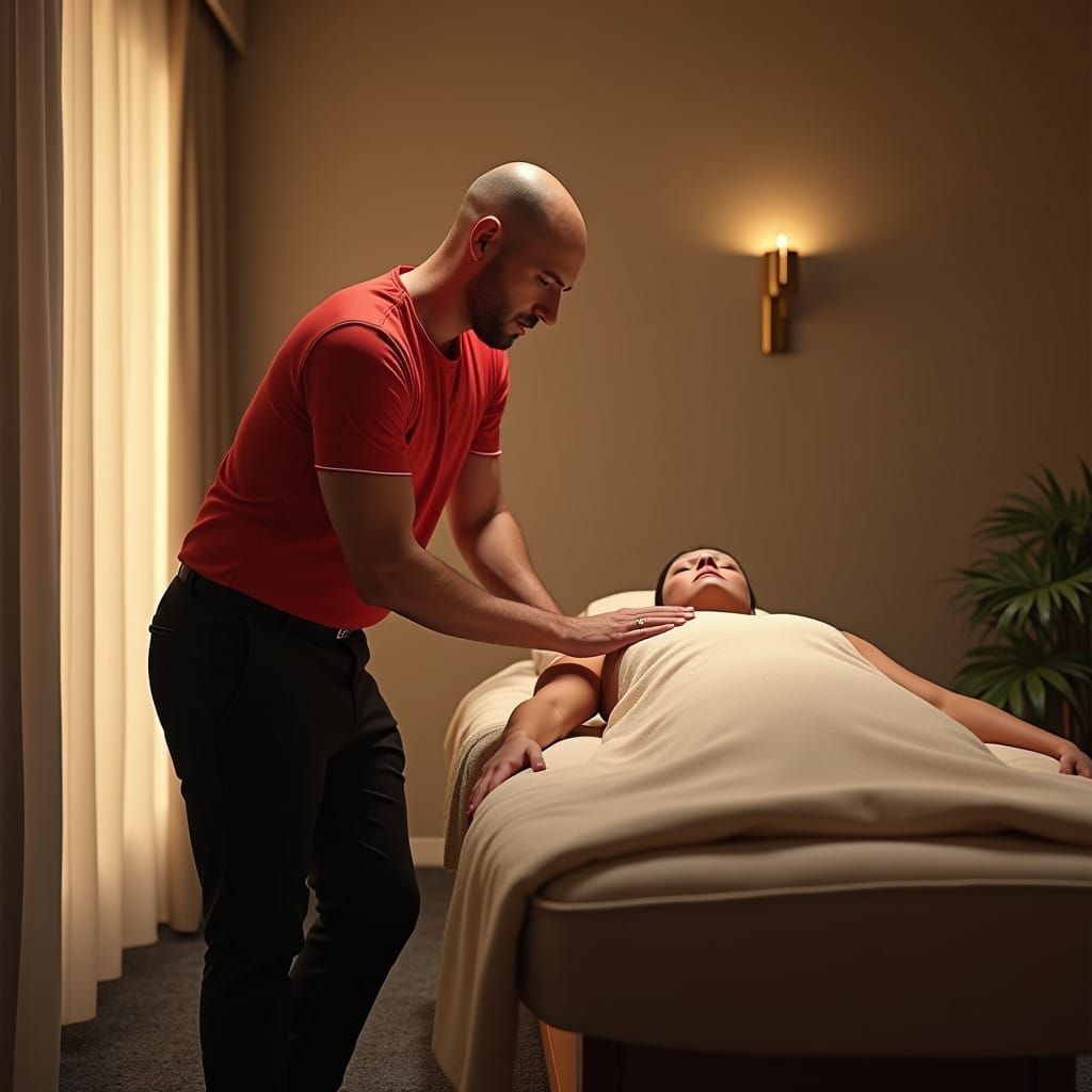 Serene Massage Salon in Warm, Professional Ambiance