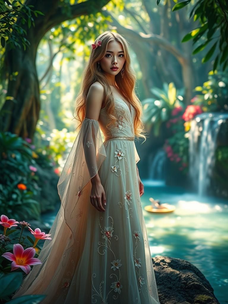 Mystical Avatar in Enchanted Grotto