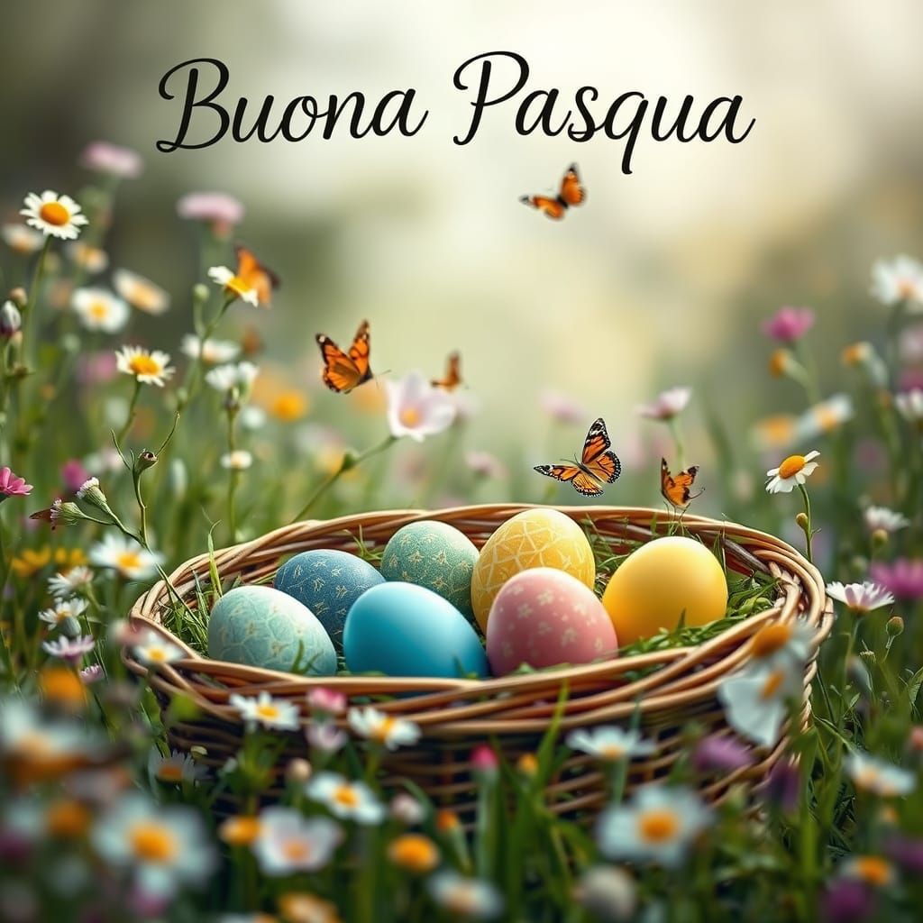 Elegant Easter Scene in Hyperrealistic Style