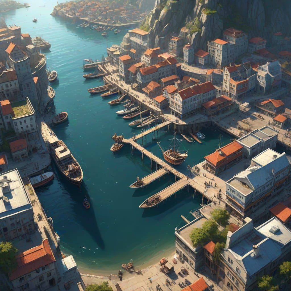 Majestic Aerial View of a Legendary Port