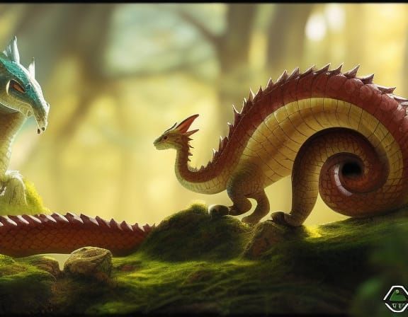 Cute Forest Dragon: Chibi Fantasy Art