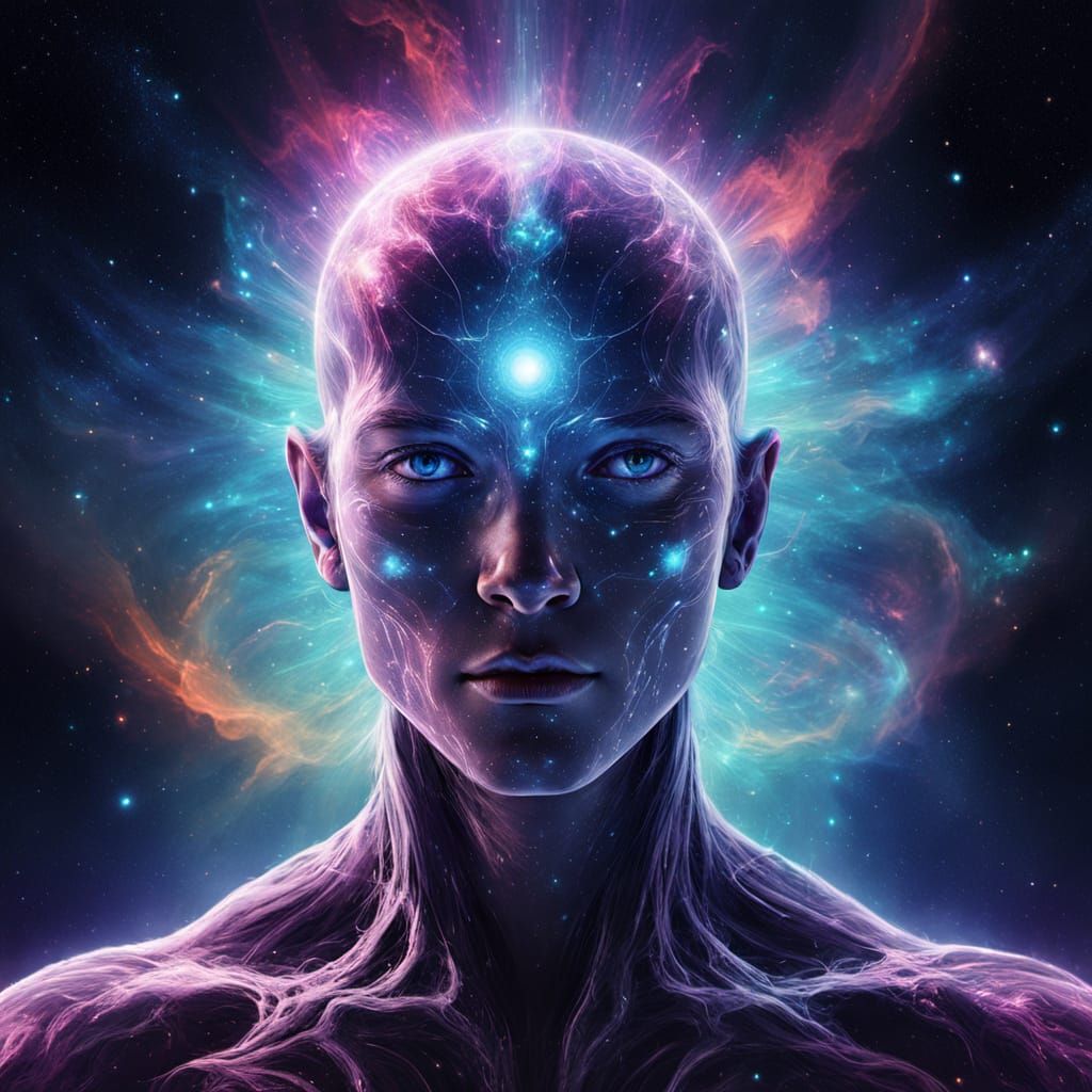 Ethereal Being Radiates Cosmic Luminescence