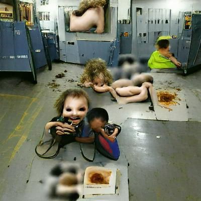 Children Working in a Crowded Factory