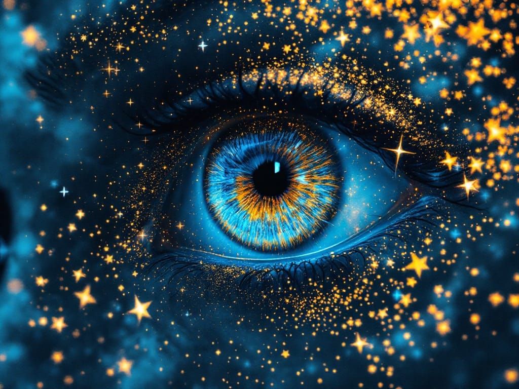 Moonlit Night Quillpunk Decoupage Picotee Blue Apricot Khaki Gradient