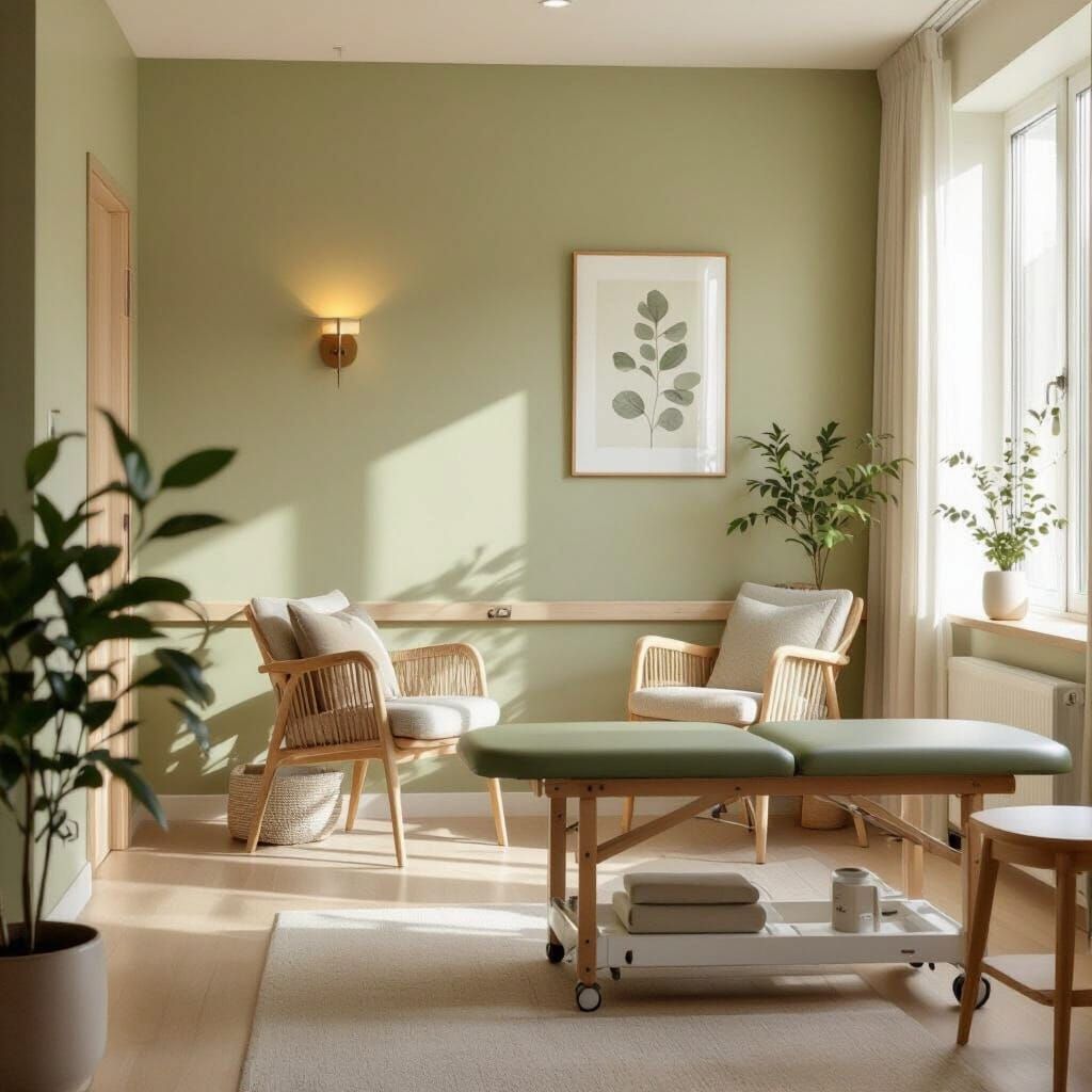 Minimalist Nursing Home Physiotherapy Room in Muji Style