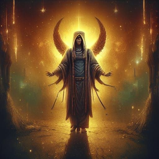 Egyptian Priestess at Hidden Temple Entrance