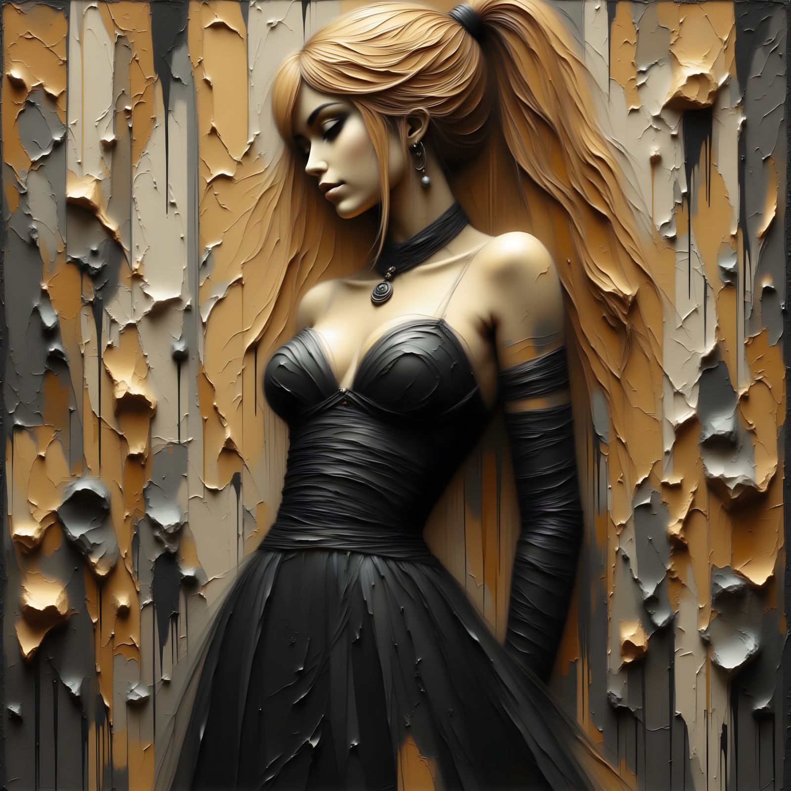 Norse Goddess of Oaths in Black and Gold