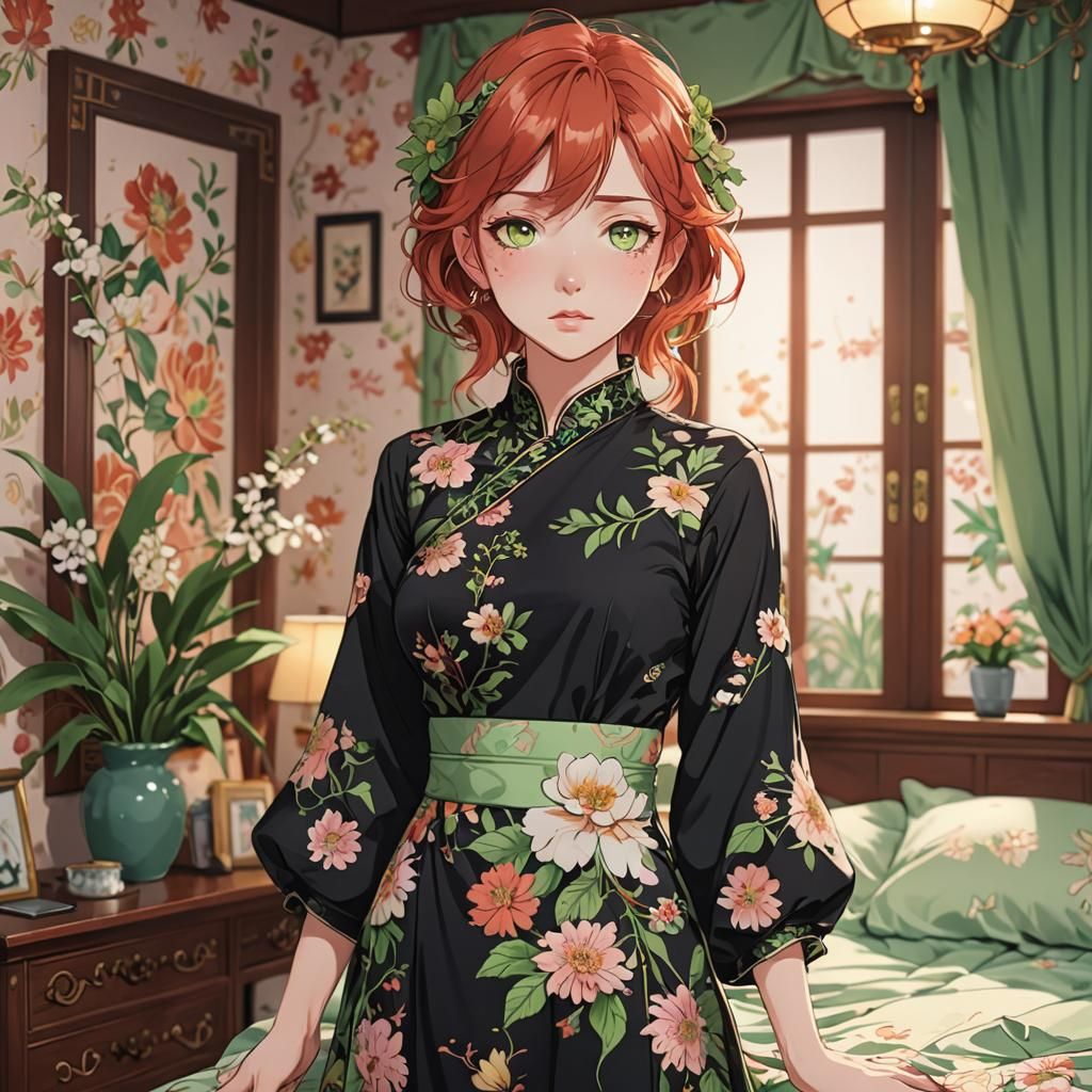 Anime Sticker of Woman in Chinese Dress