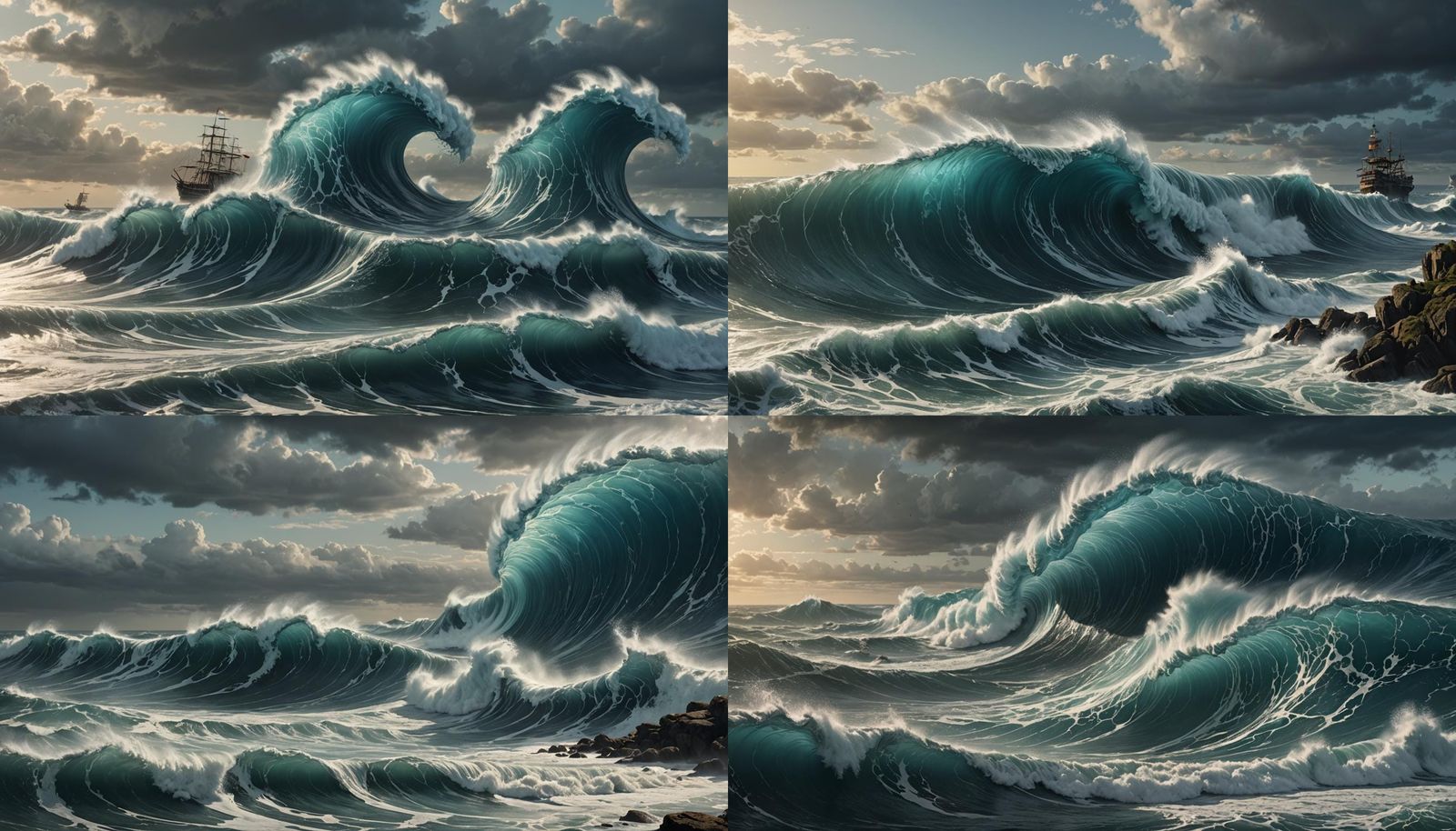 Eerie Ocean Tidal Wave Matte Painting