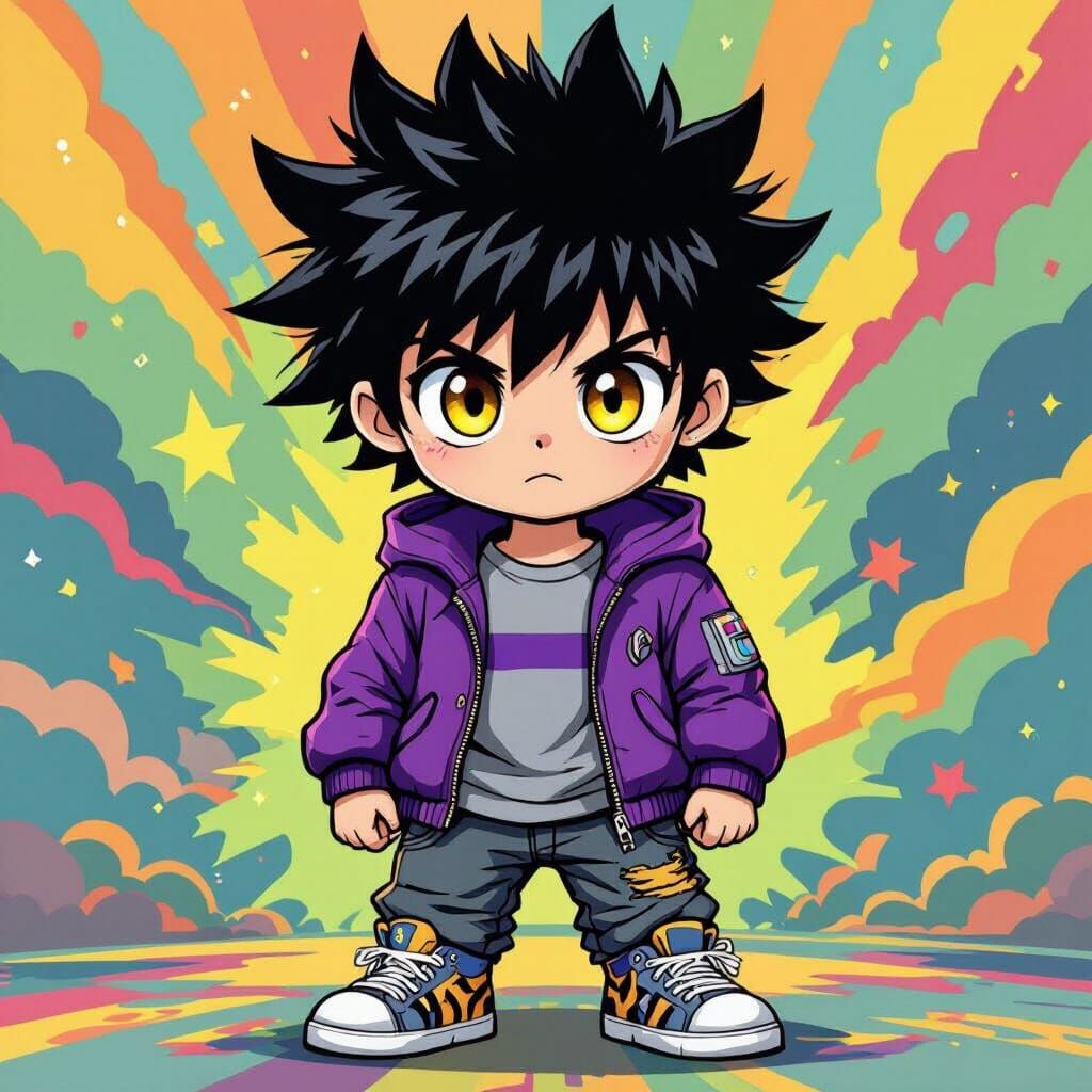 Vibrant Teen Portrait in Pop Surrealist Style