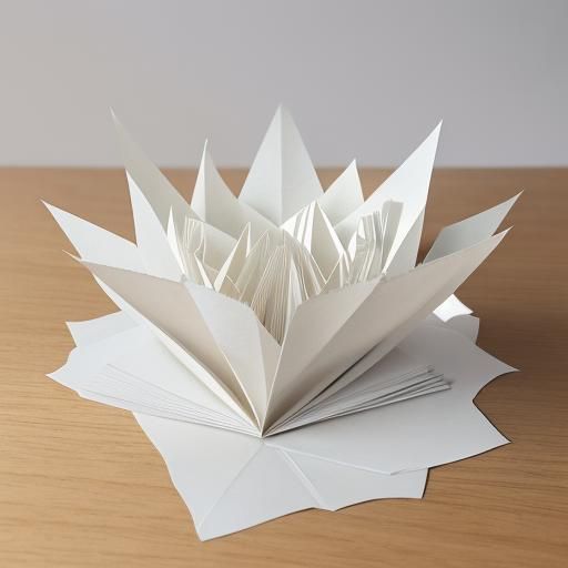 Delicate Origami Macro Photograph in Papercraft Style