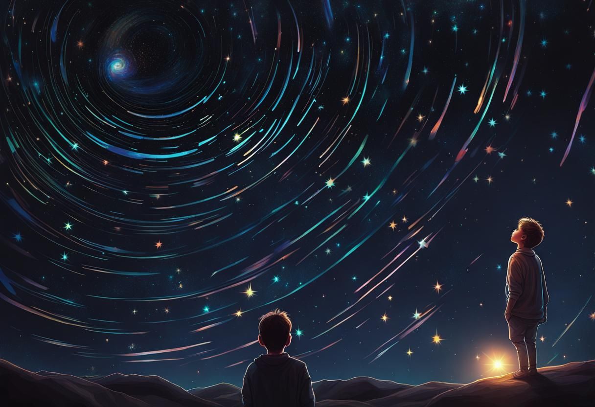 Awestruck Boy Inspired by Cosmic Stars