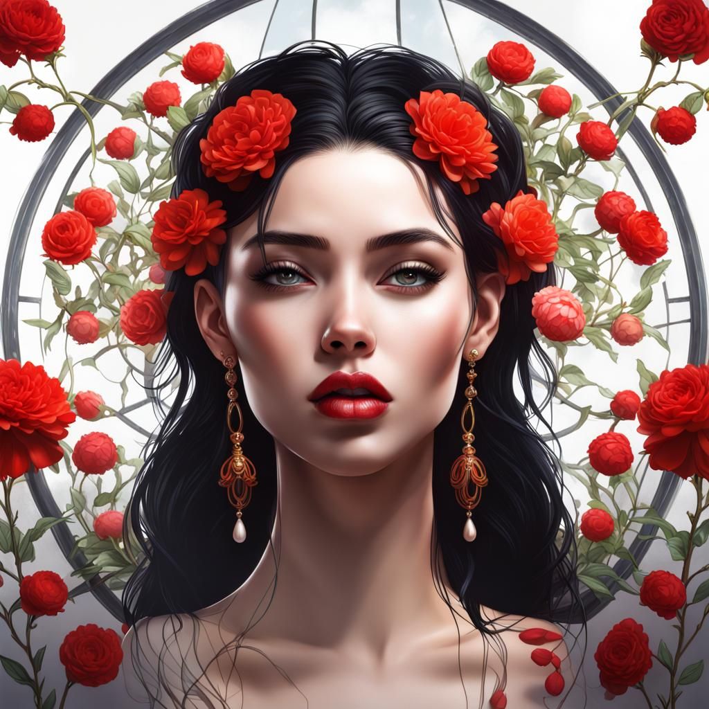 Goddess Portrait in Hyperrealistic Splash Art Style