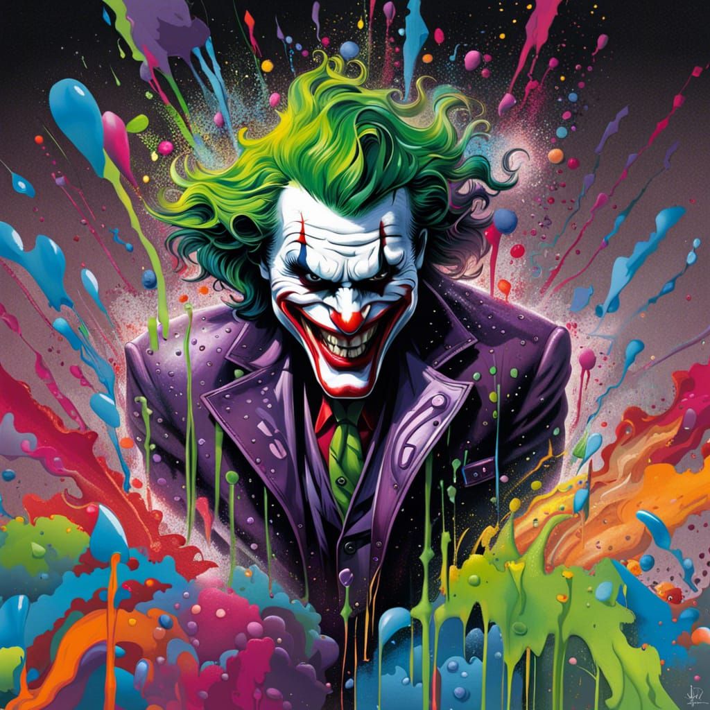 Joker Graffiti Art in Splash Style