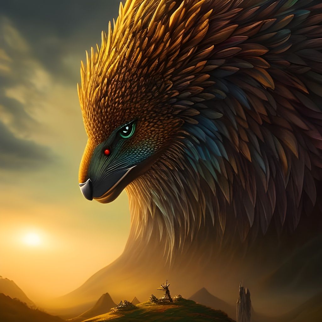 Majestic Griffin Portrait in Hyper-Realistic Fantasy Style