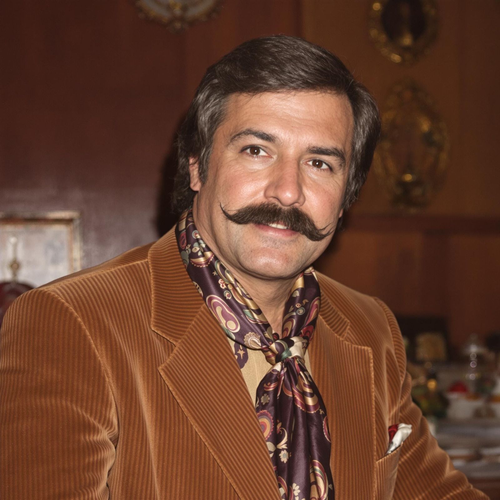 Timeless Gentleman in Rust-Colored Suit