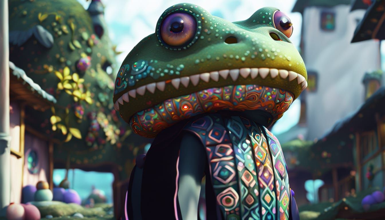 Whimsical Fantasy Girl in Vibrant Digital Art