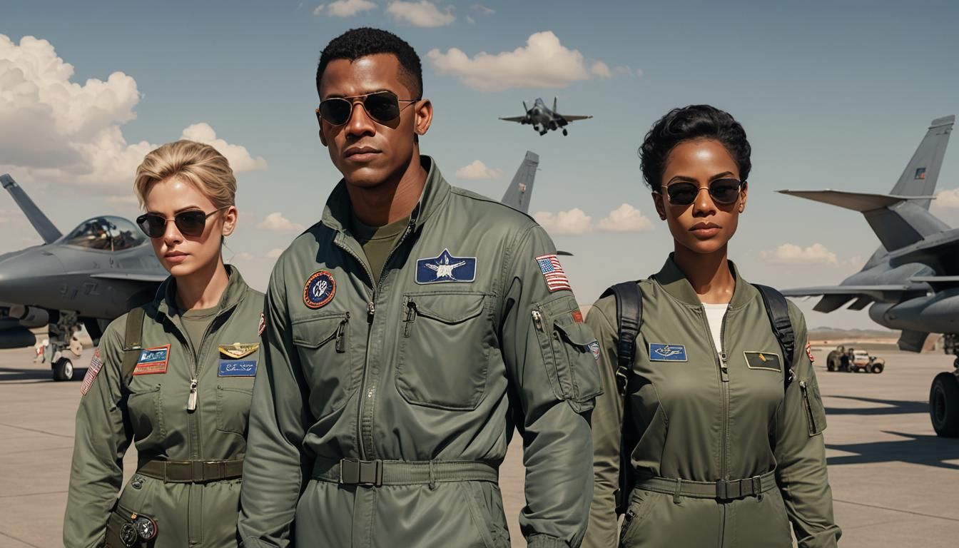 Confident US Air Force Pilots in Ultra High Resolution