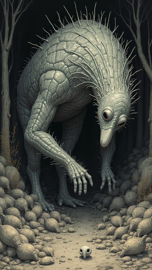 Platypus Apocalypse in Junji Ito Style