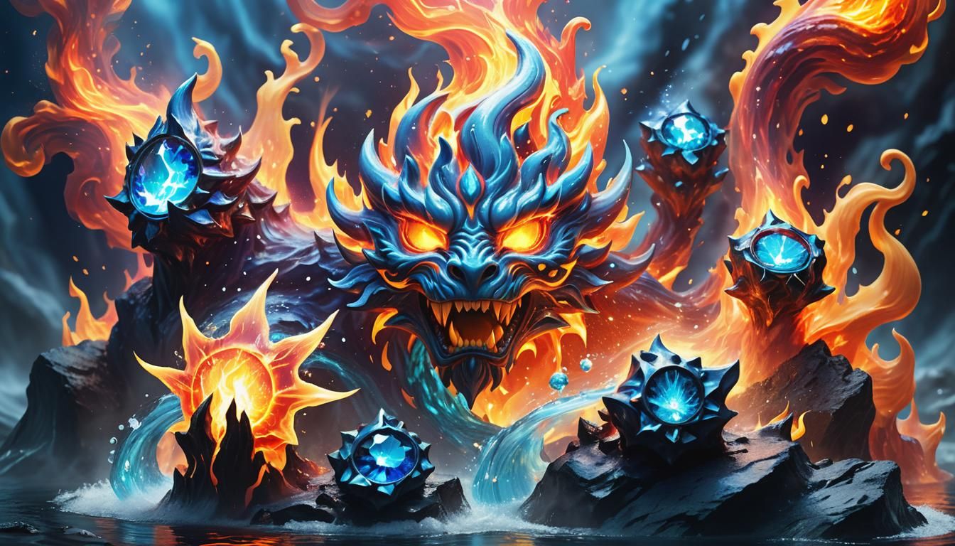 Cosmic Elemental Concept Art in 3D Style