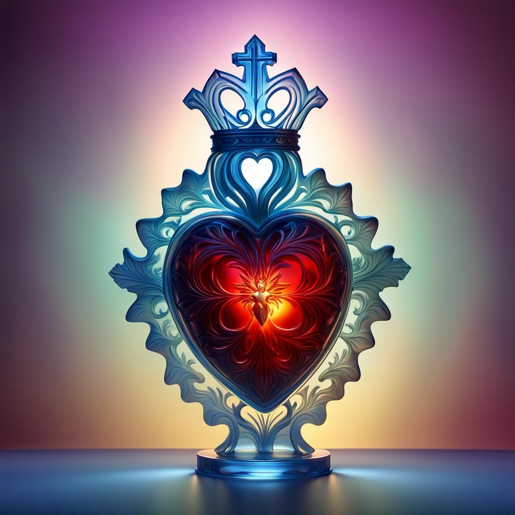 Sacred Heart of Jesus Christ in Translucent Light
