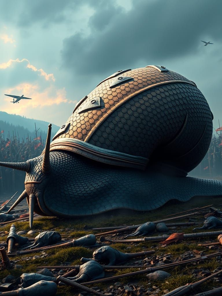 Giant Snail with Chainmail Shell on Battlefield