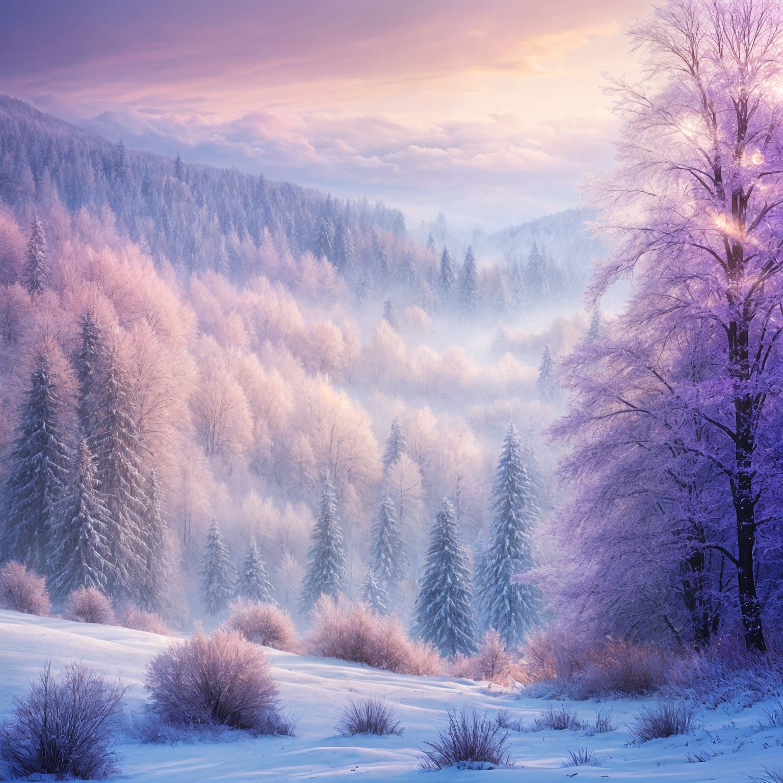 Colorful Winter Landscape in High Definition