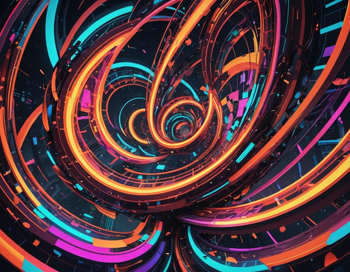 Vibrant Symphony of Colors in Futuristic Art Style