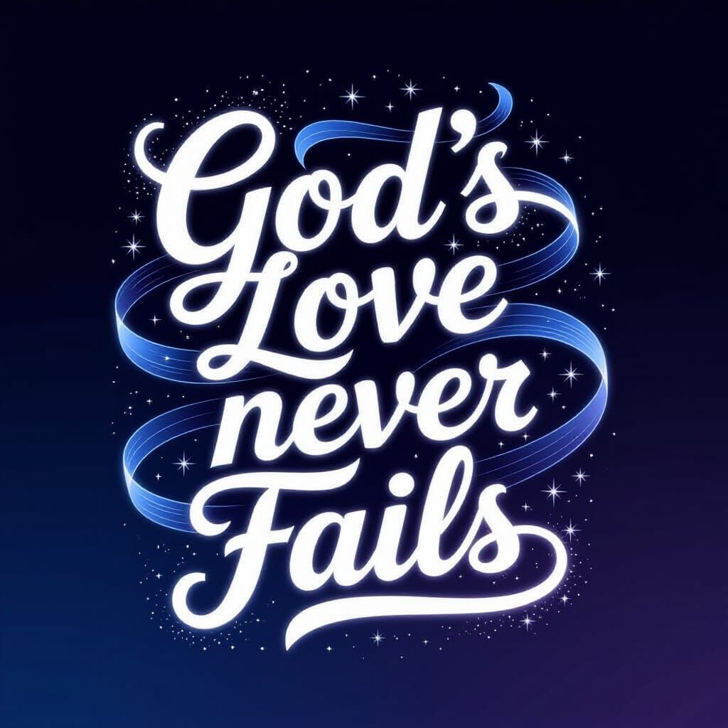 God's Love Never Fails Wordmark Poster Design