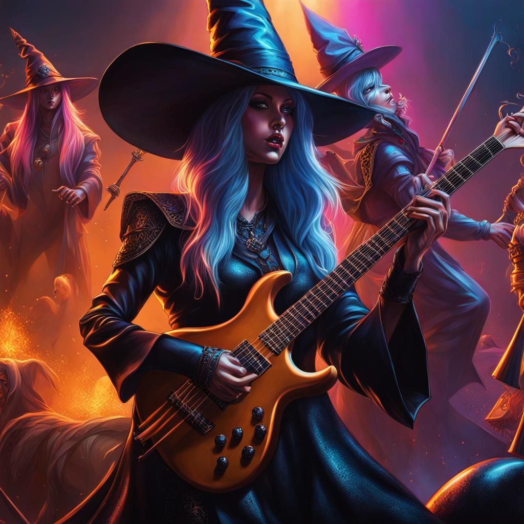 Hyperrealistic Witch Metal Band Concept Art