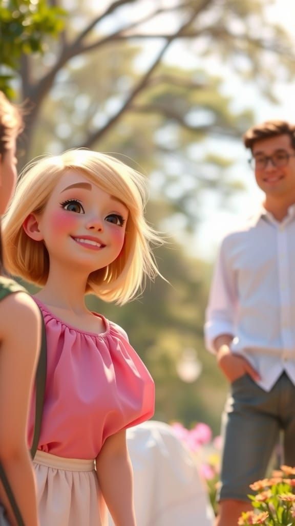 Father Watches Daughter's Joyful Moment in Pixar-Inspired Sc...