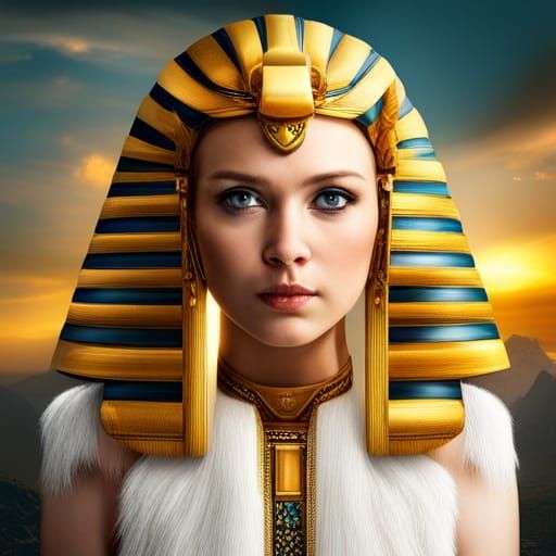 Egyptian Sphinx Kitten in Ancient Temple