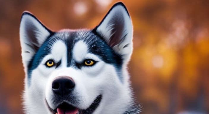 Hyperrealistic Siberian Husky Portrait in Detailed Splash Ar...