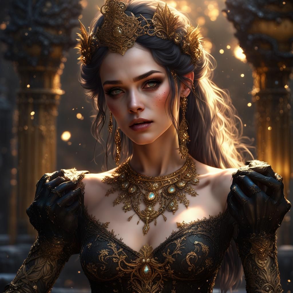 Gothic Princess with Black Petals: Splash Art