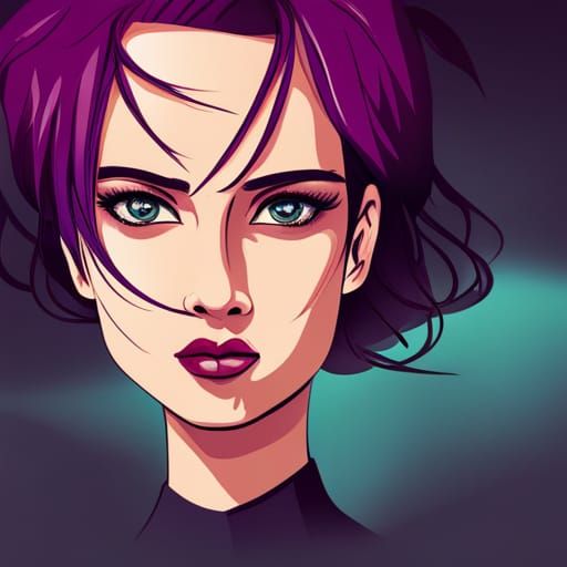 Disco Pop Manga Portrait of October Woman