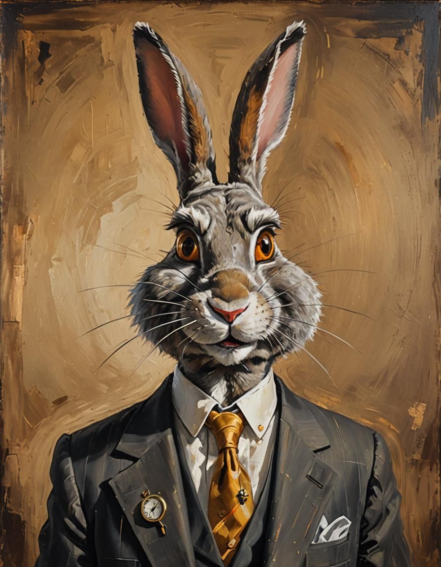 Bugs Bunny as Distinguished Gentleman, Oil Painting