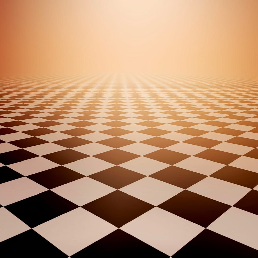 Vast Liminal Space with Checkered Tiles