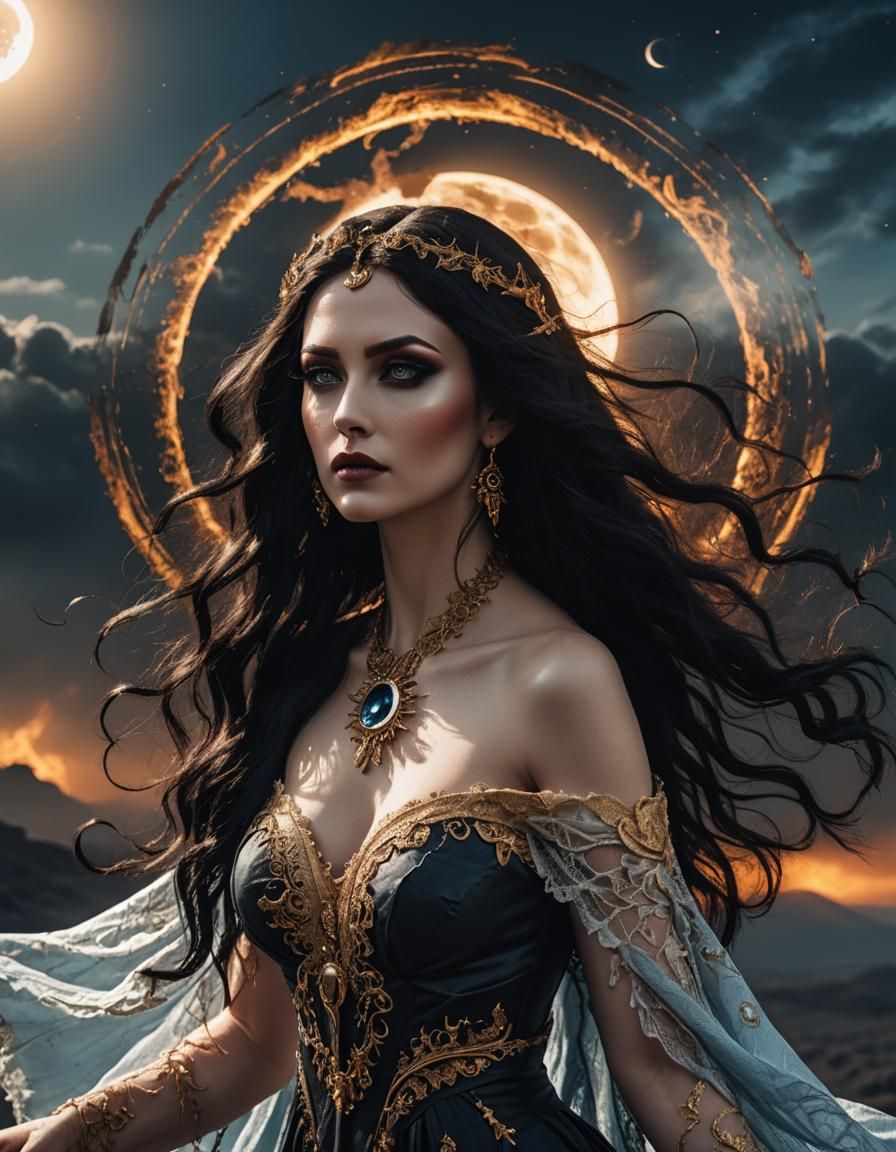 Goddess of Darkness in a Solar Eclipse