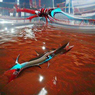Menacing Reaper Leviathan in the Deep Sea