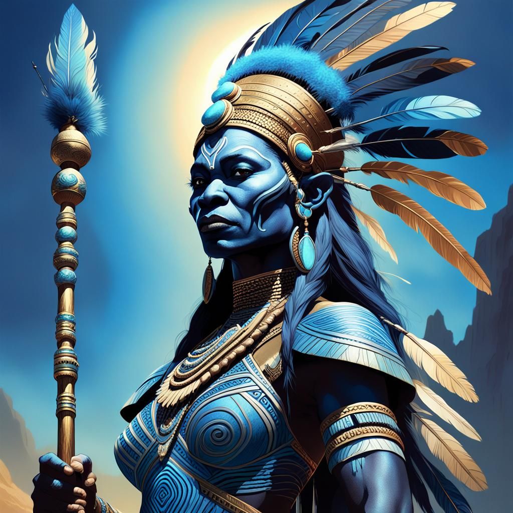 Andorian Tribal Leader in a Fantasy Illustration