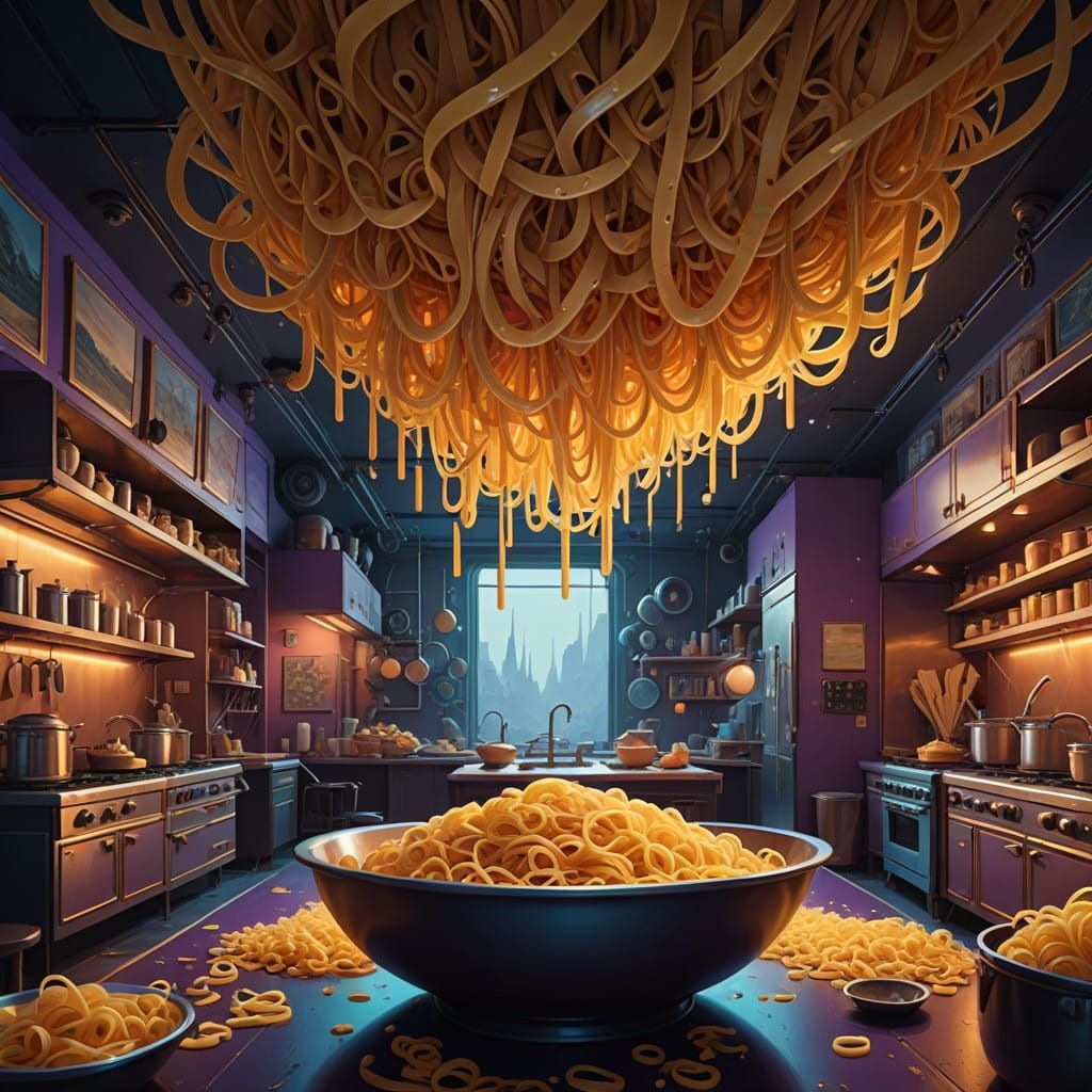Stunning Pasta Landscape in Dreamlike Detail