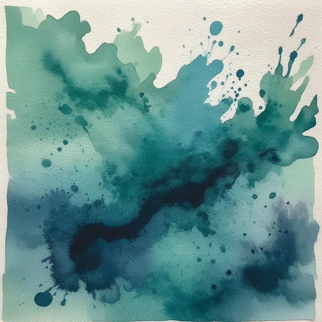 Abstract Watercolor Painting Scan on Textured Paper