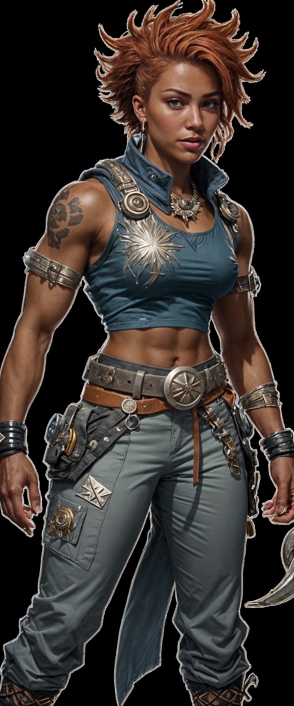 Energetic Woman with Red Hair and Fey Markings