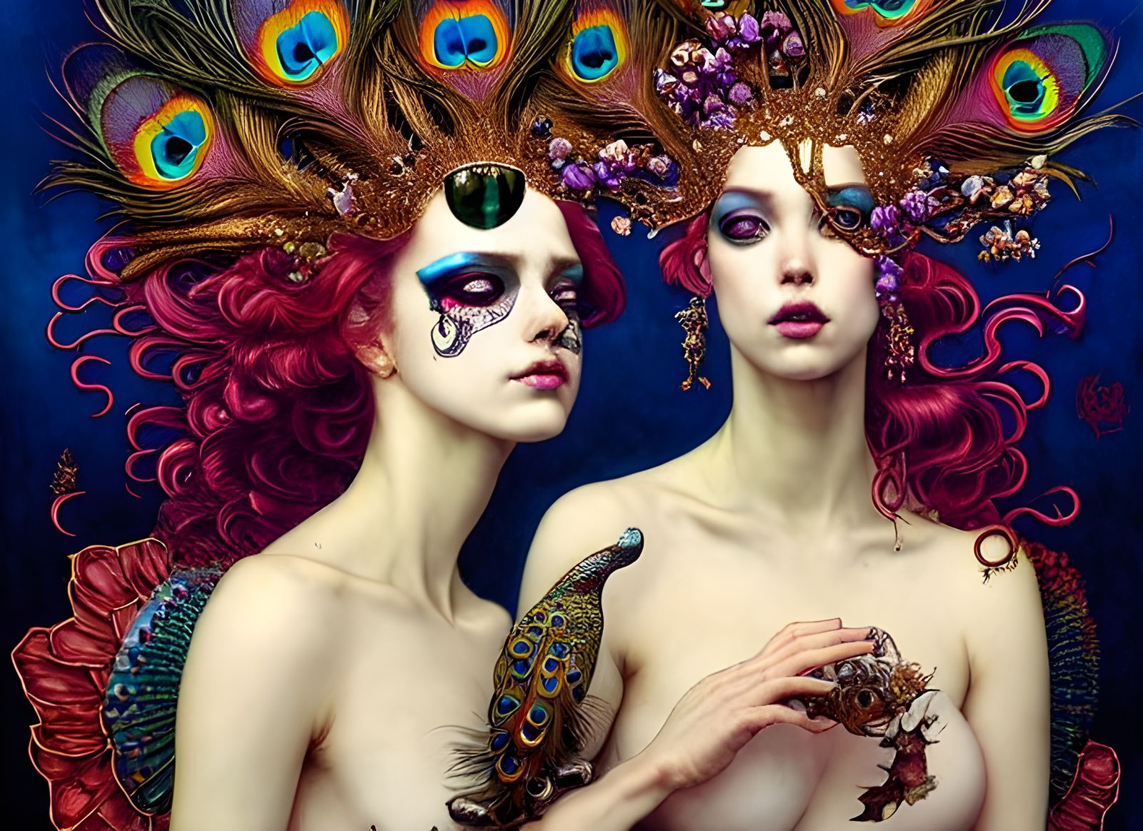 Decadent Peacock Queens in Deep Colors