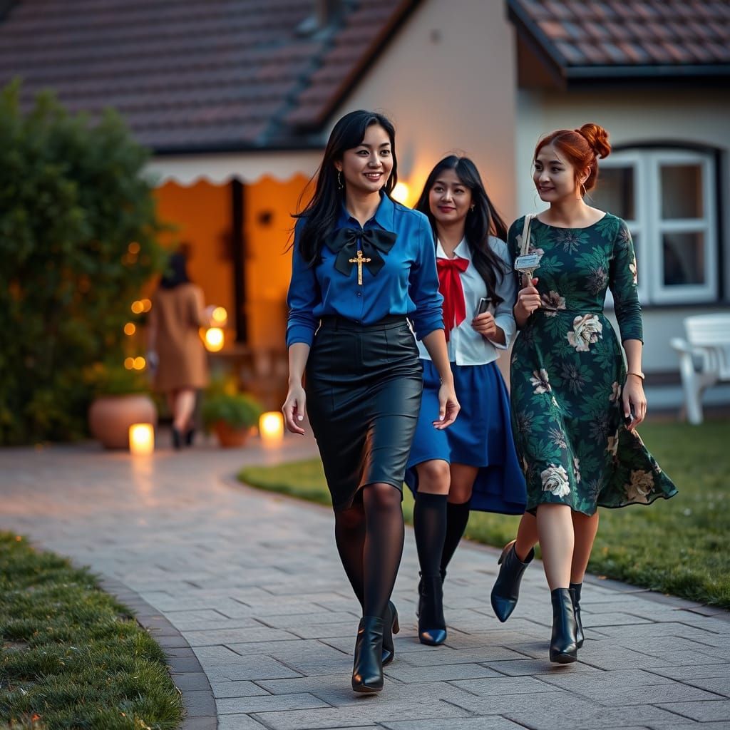 Korean Author and Friends at Sunset Party