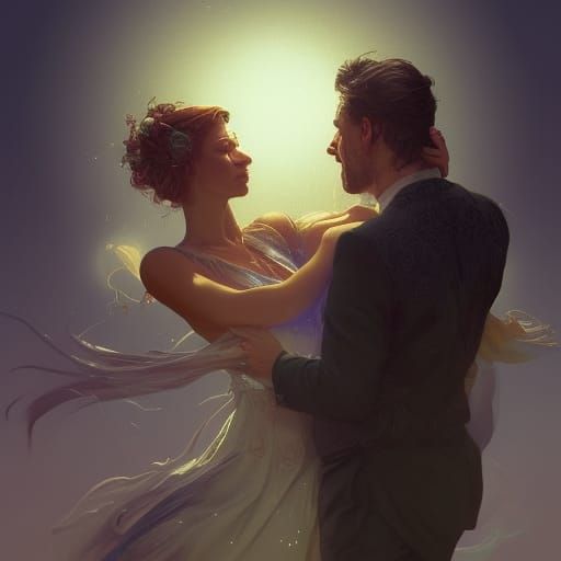 Moonlit Dance: Hyperdetailed Art Nouveau Portrait