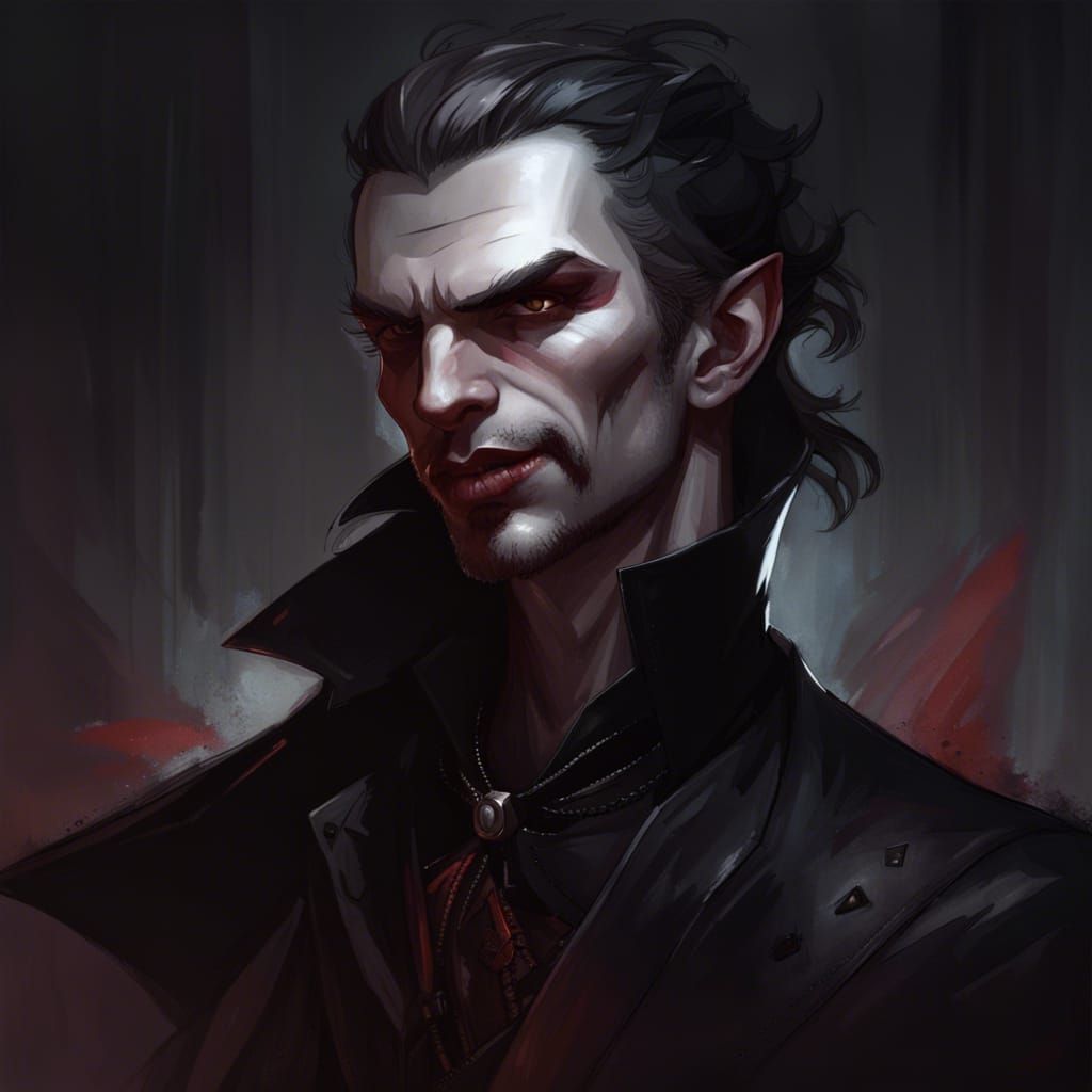 Badass Vampire Portrait in Modern Goth Style