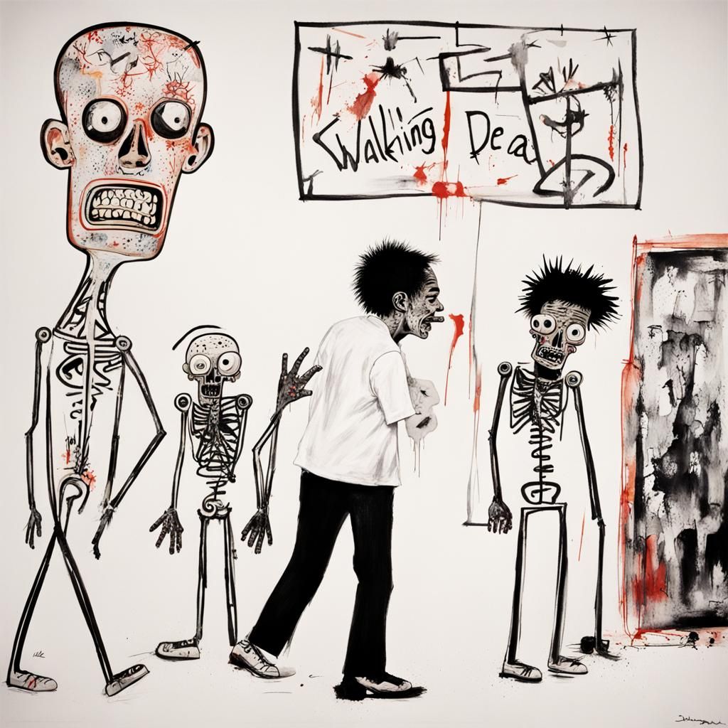The Walking Dead in Basquiat, Dali, Haring Style