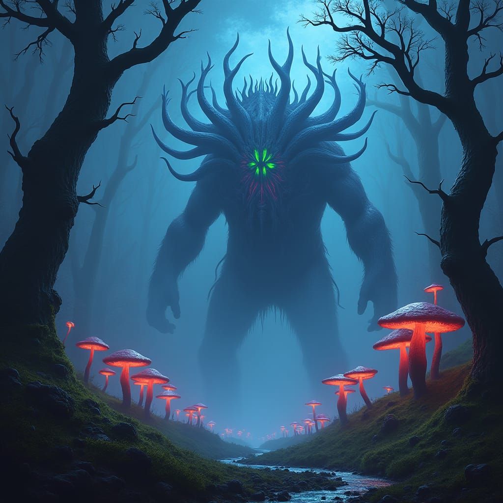 Eldrazi Titan in Mystical Realm, Matte Painting