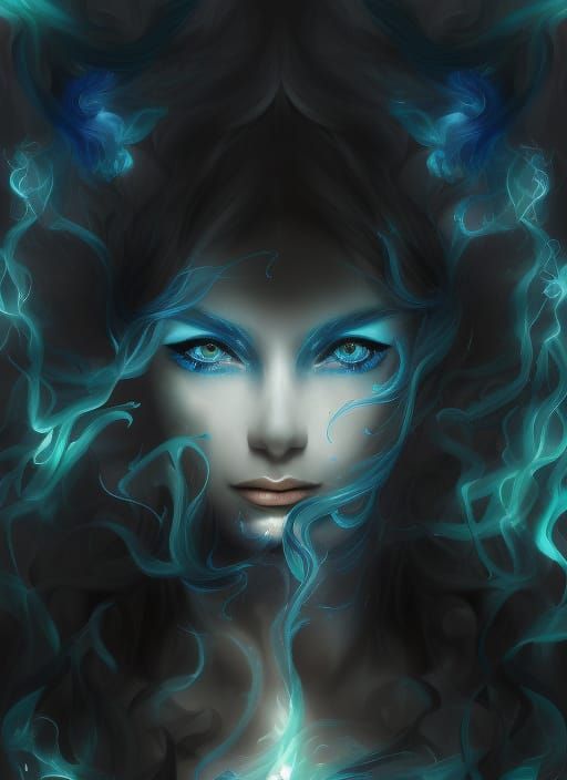 Wind Elemental Woman in Surreal Digital Art